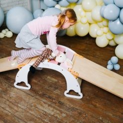 Planche d'équilibre en pin massif couleur bois naturel Montessori